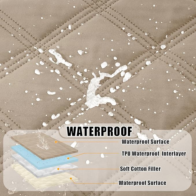 Smiry Waterproof Dog Bed Cover Blanket 52x82, Soft Reversible Pet Blanket, Washable Leakproof Cats Dogs Couch Cover for Sofa, Couch, Furniture, Taupe/Beige