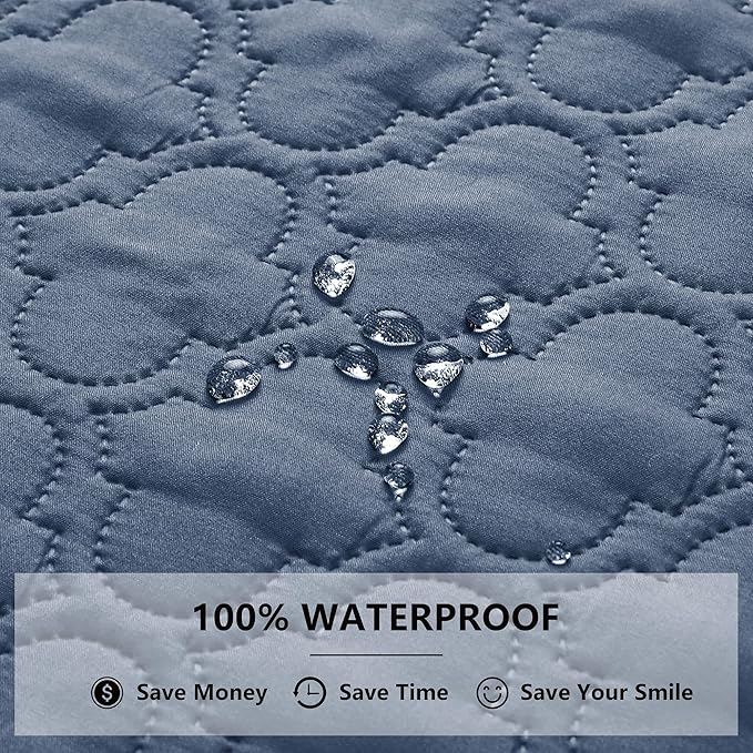 Waterproof Couch Cover for Dogs Washable, Reversible Dog Bed Blanket Pet Sofa Furniture Protector(68x82 Inch, Blue+Green)