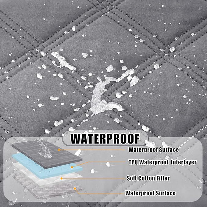 Smiry Waterproof Dog Bed Cover Blanket 40x50, Soft Reversible Pet Blanket, Washable Leakproof Cats Dogs Couch Cover for Sofa, Couch, Furniture, Grey/Light Grey