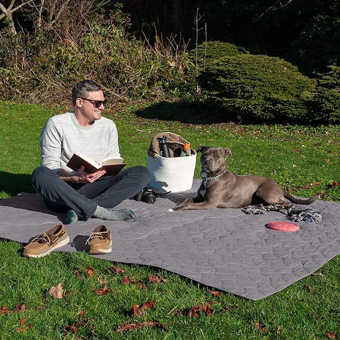 Furhaven Waterproof & Non-Slip Twin Size Mattress Cover Protector for Dogs & Cats, Washable, For Beds, Couches, & Car Seats - Quilted Twill Blanket Mattress Cover - Gray, Small/Twin Size