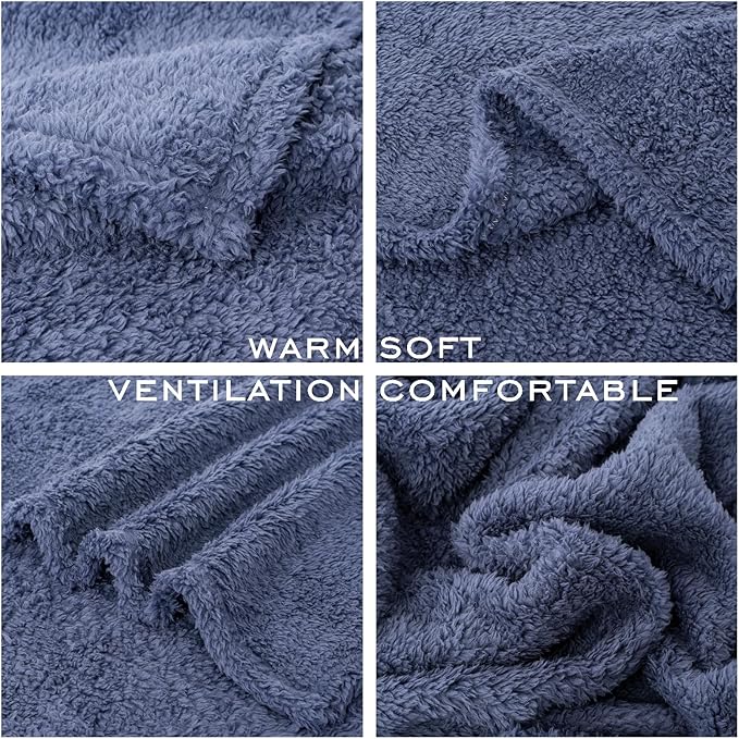 2 Blankets, Dog Cat Pet Blanket, Soft Warm Fleece, for Puppy, Small Dogs or Kitten, Cats, Plush Fuzzy Blanket for Bed, Sofa, Travel (60" x 40", 2/Pack, Dark Gray+Navy Blue)