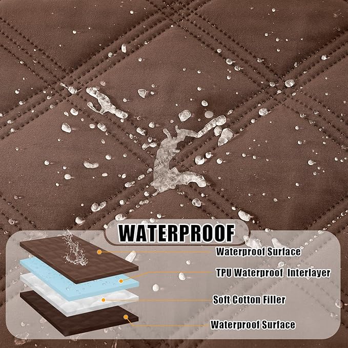 Smiry Waterproof Dog Bed Cover Blanket 30x53, Soft Reversible Pet Blanket, Washable Leakproof Cats Dogs Couch Cover for Sofa, Couch, Furniture, Brown/Chocolate