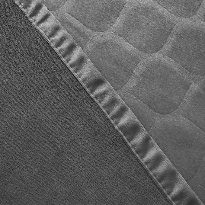 fuguitex Waterproof Dog Blanket Bed Cover Dog Crystal Velvet Moroccan Fuzzy Cozy Plush Pet Blanket Throw Blanket for Couch Sofa(68 * 82 inch, Light Grey+Grey)