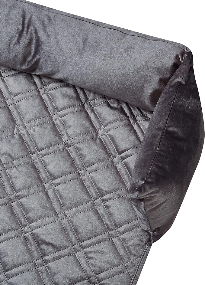 Brilliant Sunshine Premium Calming Dog Bed Mat, Silky Velvet, Removable Washable Cover, Cushion Protector and Couch Covers for Dogs, Pets, Cats, Small, Grey