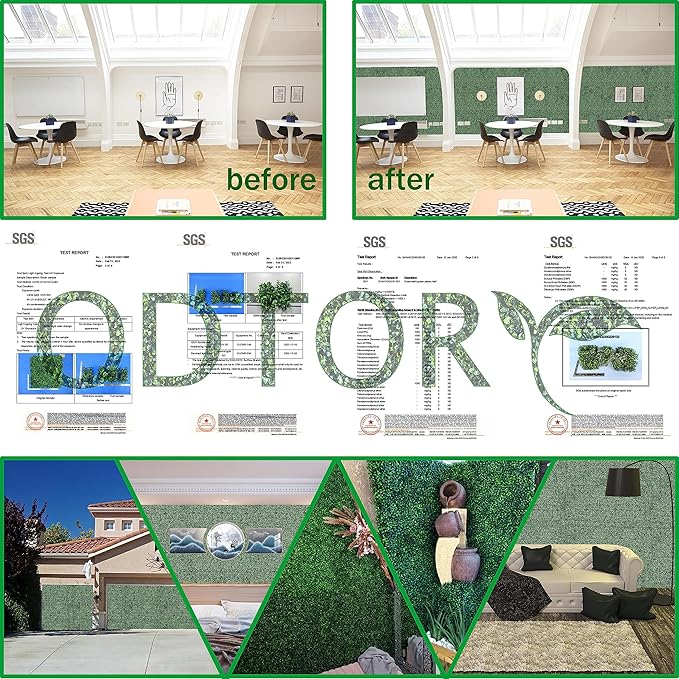 Artificial Boxwood Roll: 40x120 in (33.5 sqft) UV-Anti Faux Ivy Boxwood Hedge Leaf Grass Wall for Patio Balcony Privacy, Garden, Backyard Greenery Wall Backdrop and Fence Decor